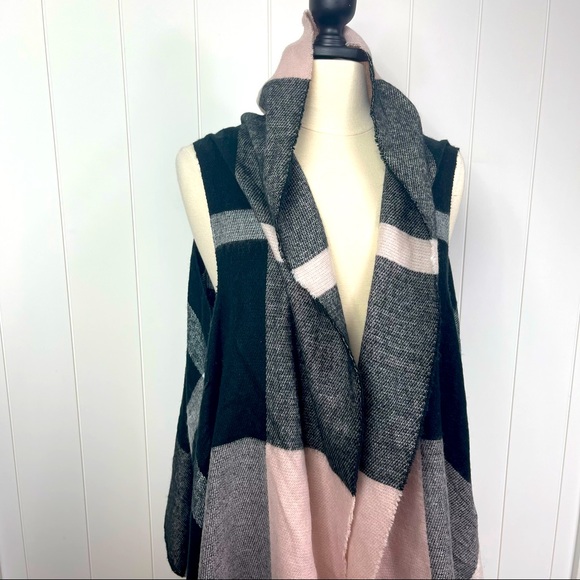 Accessories - 3 for $20 Sale Plaid Sleeveless Wrap Pink Grey Black and White
